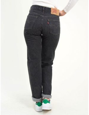 Γυναικείο γκρι με χνούδι ψηλόμεσο τζιν παντελόνι Levis 5010159