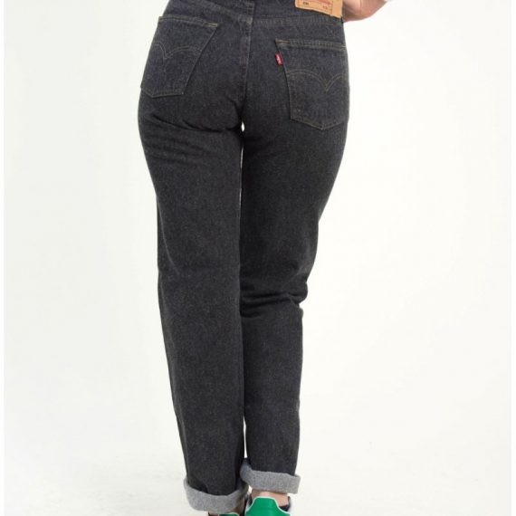 Γυναικείο γκρι με χνούδι ψηλόμεσο τζιν παντελόνι Levis 5010159