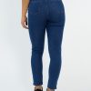 Γυναικείο μπλε τζιν παντελόνι Mom Fit με ελαστικότητα