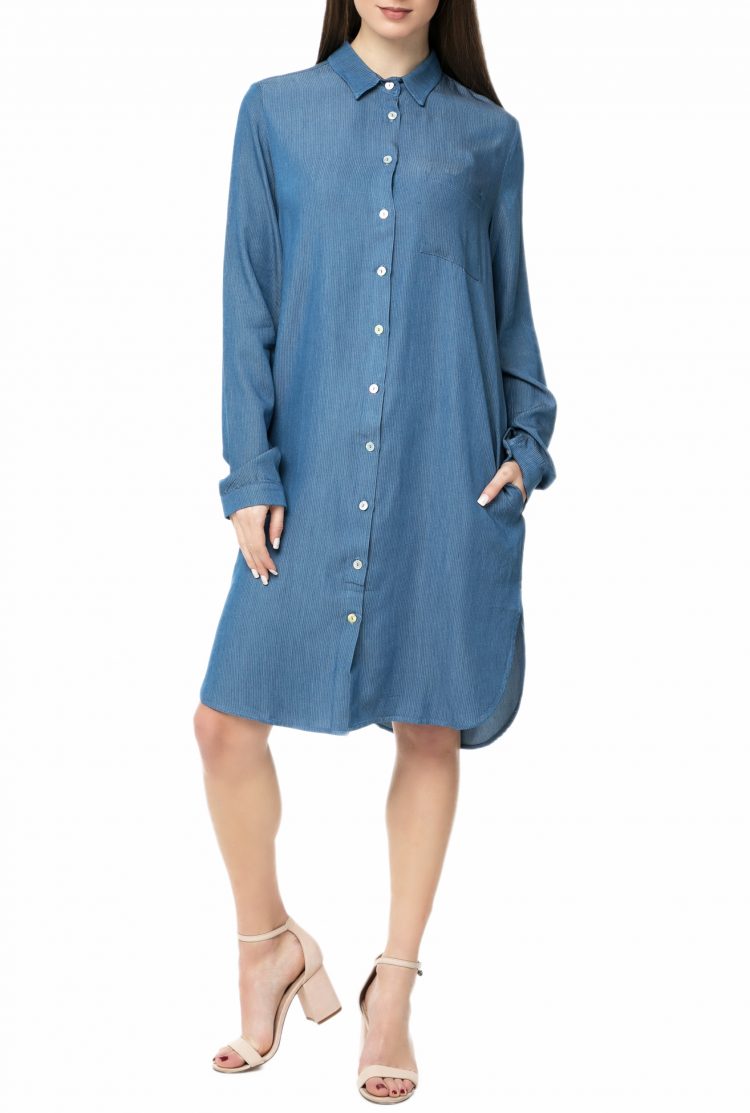 LA DOLLS - Γυναικείο τζιν φόρεμα L.A. DOLLS BLUE SKY μπλε