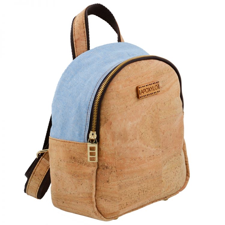 APOXYLO - Γυναικείο backpack APOXYLO 352.2 MINI FASHION εκρού μπλε