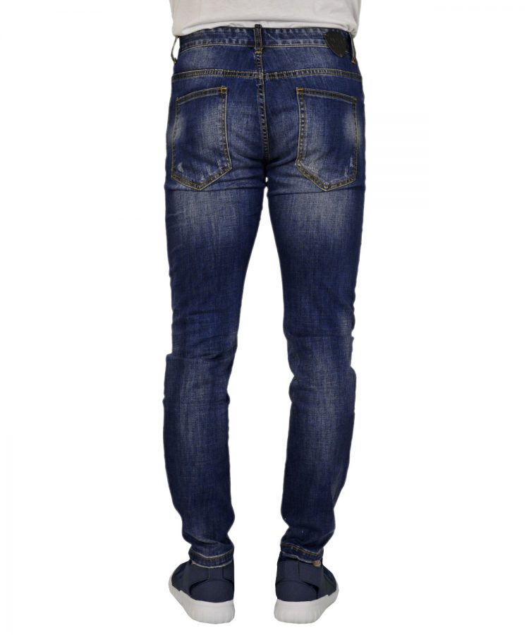 Ανδρικό jean παντελόνι μπλε ξεβαμμένο ίσια γραμμή 1