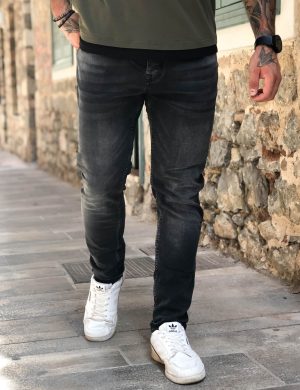 Ανδρικό γκρι τζιν παντελόνι ξεθωριασμένο DR4076
