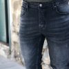 Ανδρικό γκρι τζιν παντελόνι ξεθωριασμένο