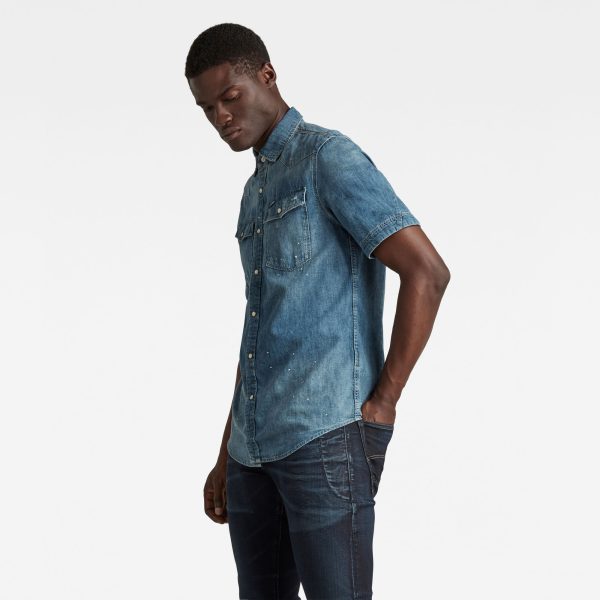 g-star-raw-3301-slim-shirt-medium-blue Ανδρικό Πουκάμισο G-Star RAW 3301 Slim Shirt | Αυθεντικό