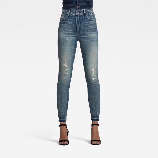 Ανδρικό παντελόνι G-Star Kafey Ultra High Skinny Ripped Edge Ankle Jeans Αυθεντικό