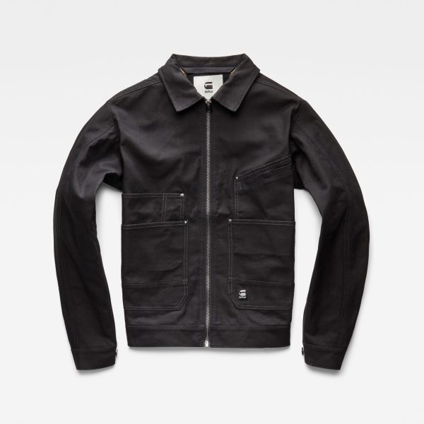g-star-raw-trucker-jacket-black-flat-front Ανδρικό G-Star RAW Trucker Jacket | Αυθεντικό