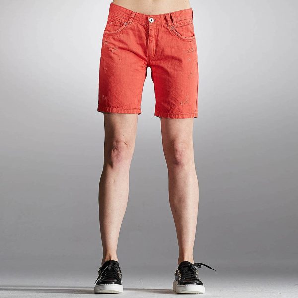 EDWARD JEANS - Γυναικεία jean βερμούδα EDWARD JEANS APRIL-EM πορτοκαλί