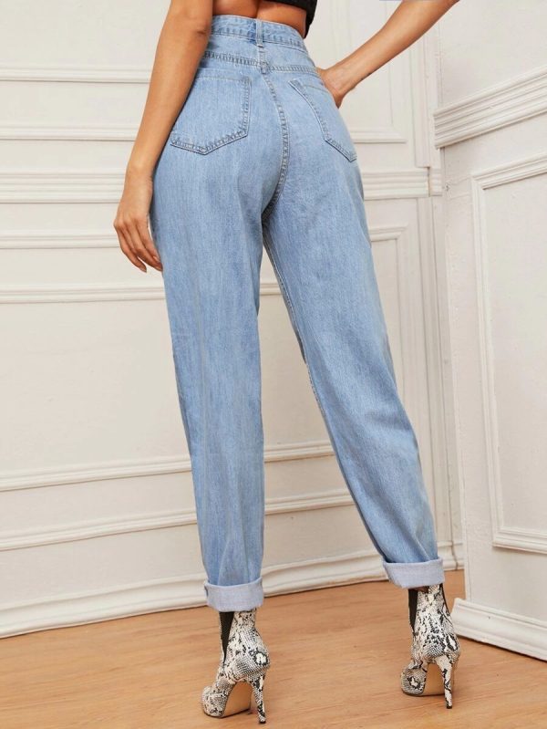 Γυναικείο Ανοιχτόχρωμο ψηλόμεσο τζιν