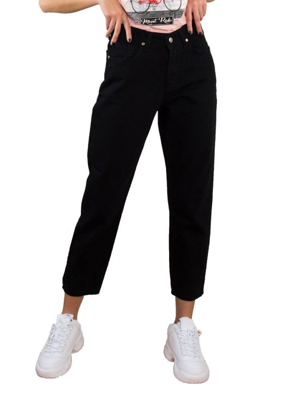 Γυναικείο μαύρο τζιν παντελόνι Denim Plus Size