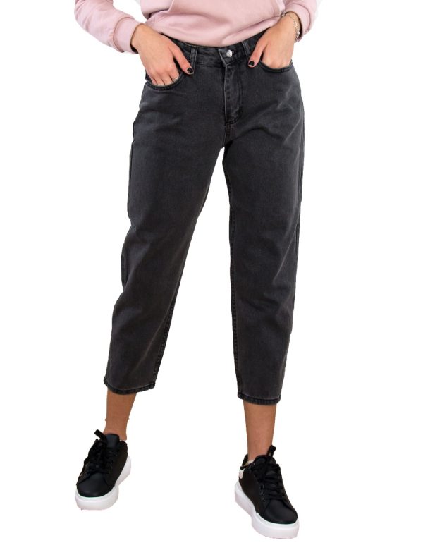 Γυναικείο ανθρακί τζιν παντελόνι Denim Plus Size