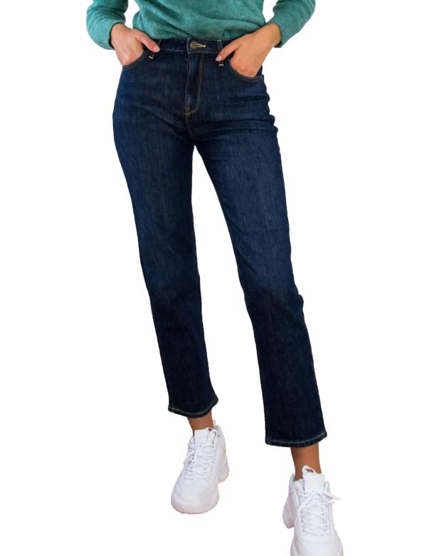 070121_gunaikeia_jeans-1 Lee Γυναικείο μπλε τζιν παντελόνι Cropped Straight Carol