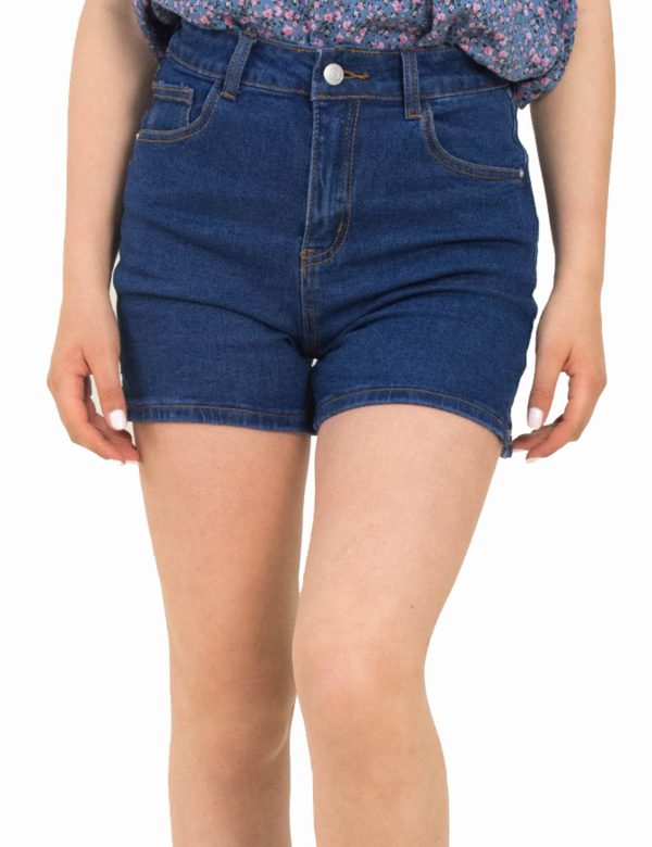 Γυναικείο Blue Jean Vintage σορτς ψηλόμεσο ελαστικό