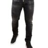 Profil ανδρικό μαύρο τζιν παντελόνι με φθορές 3