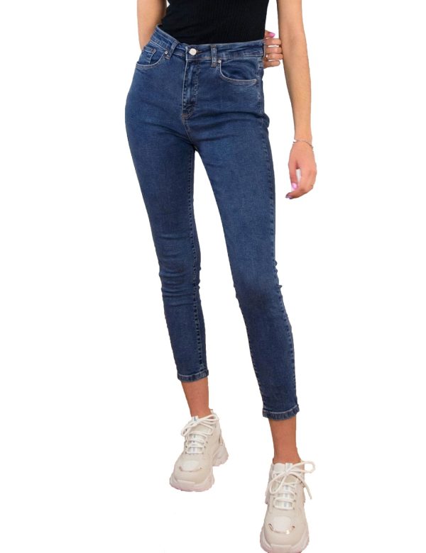 Γυναικείο μπλε ψηλόμεσο τζιν Plus Size