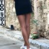 Γυναικεία τζιν ψηλόμεση μίνι φούστα μαύρη 3