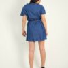 Γυναικείο μπλε mini τζιν φόρεμα κρουαζέ 4