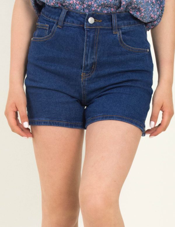 Γυναικείο Blue Jean Vintage σορτς ψηλόμεσο ελαστικό