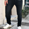 Ανδρικό μαύρο τζιν παντελόνι με ξέβαμμα και φθορές