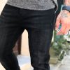 Ανδρικό μαύρο τζιν παντελόνι με ξέβαμμα και φθορές