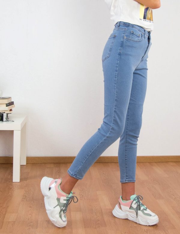 Γυναικεό χλώριο τζιν παντελόνι Plus Size