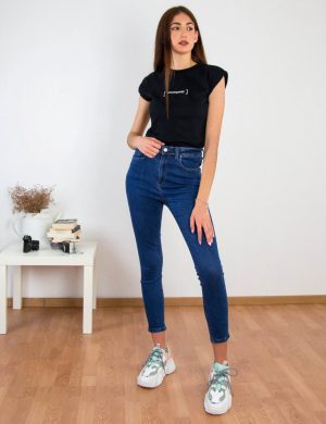 Γυναικεό μπλε τζιν παντελόνι Plus Size