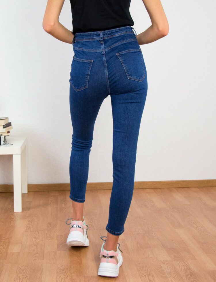 Γυναικεό μπλε τζιν παντελόνι Plus Size 1