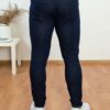 Ανδρικό μπλε σκούρο τζιν παντελόνι με σκίσιμο 3