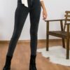 Γυναικείο μαύρο τζιν παντελόνι σωλήνας Plus Size ελαστικό