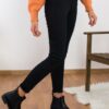 Γυναικείο μαύρο τζιν παντελόνι σωλήνας Plus Size ελαστικό 4