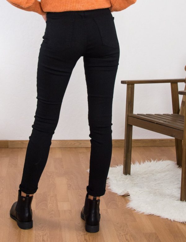 Γυναικείο μαύρο τζιν παντελόνι σωλήνας Plus Size ελαστικό