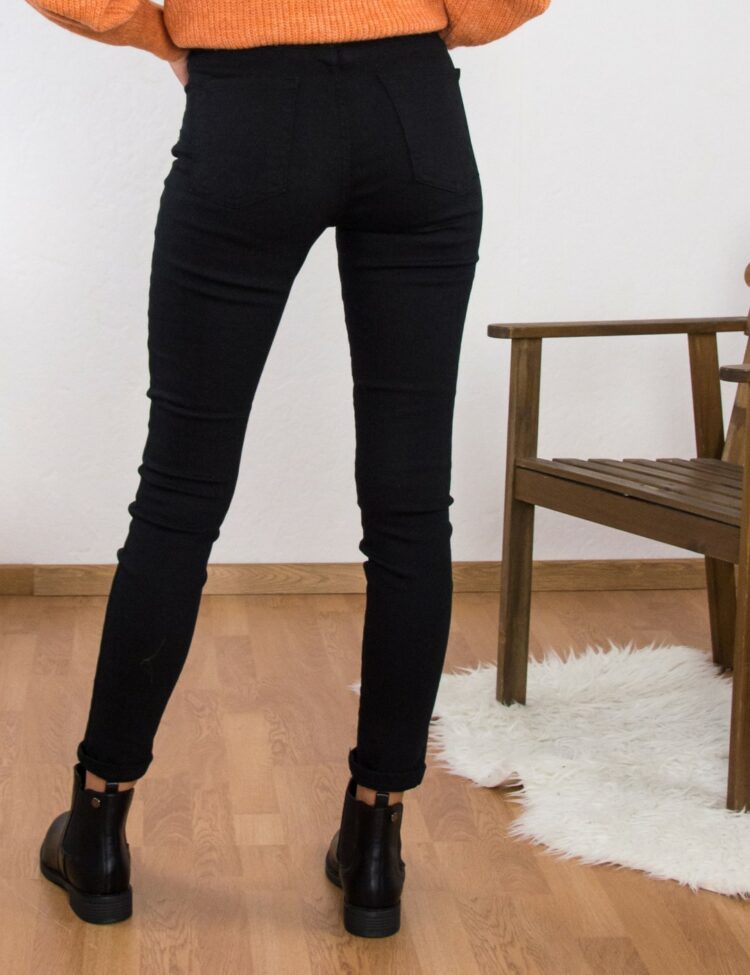 Γυναικείο μαύρο τζιν παντελόνι σωλήνας Plus Size ελαστικό 1