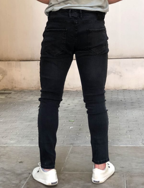 Ανδρικό ανθρακί τζιν παντελόνι πεντάτσεπο