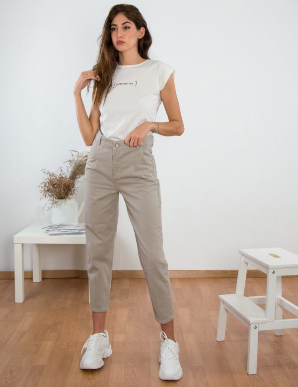 Γυναικείο Buggy τζιν παντελόνι μπεζ