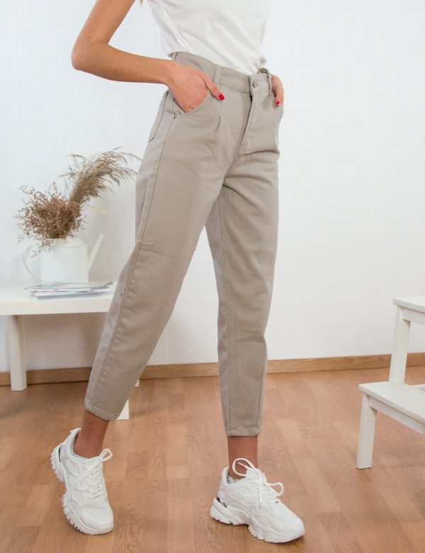 Γυναικείο Buggy τζιν παντελόνι μπεζ