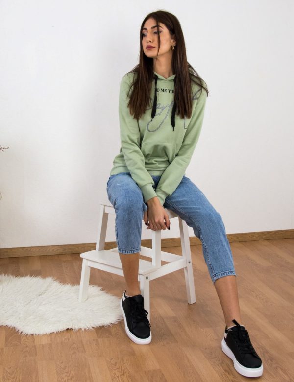 Γυναικείο χλώριο τζιν παντελόνι με φθορές Denim Plus Size