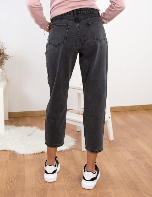 Γυναικείο ανθρακί τζιν παντελόνι Denim Plus Size