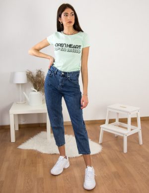 Γυναικείο μπλε τζιν παντελόνι Denim Plus Size Γυναικείο μπλε τζιν παντελόνι Denim Plus Size