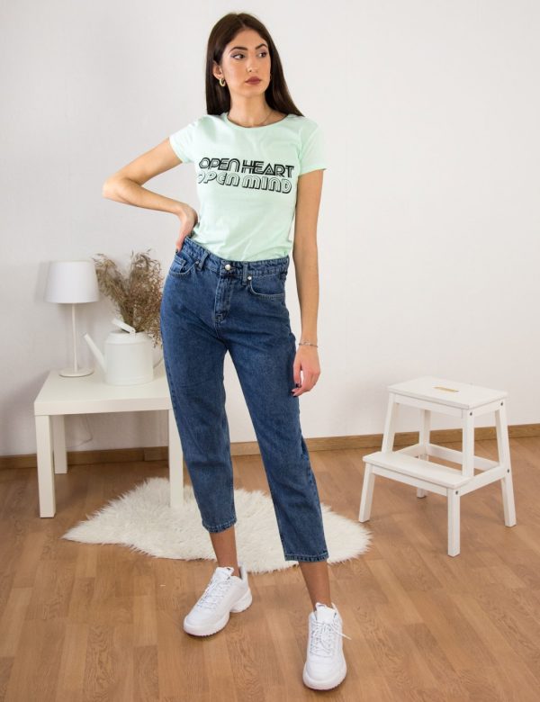 Γυναικείο μπλε τζιν παντελόνι Denim Plus Size