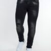 Ανδρικό μαύρο τζιν παντελόνι με φθορές