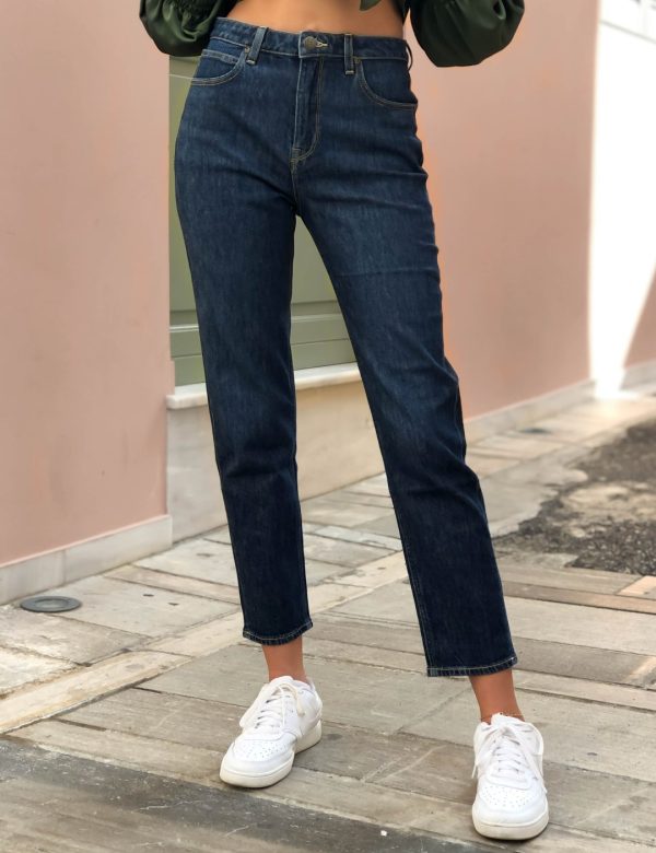 Lee Γυναικείο μπλέ τζιν παντελόνι Cropped Straight Carol