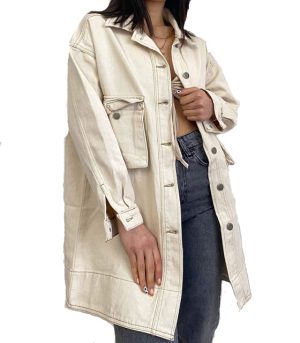 Τζιν τζάκετ τύπου ''SAFARI'' (Μπεζ)