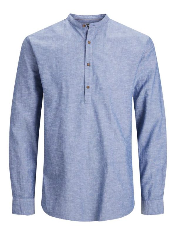 ΠΟΥΚΑΜΙΣΟ JACK & JONES JPRBLASUMMER HALF PLACKET SHIRT L/S SN FADED DENIM JACK&JONES