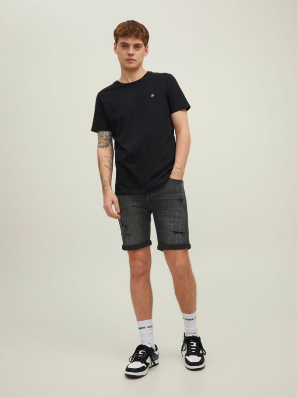 12201627_BlackDenim_005_ProductLarge ΒΕΡΒΟΥΔΑ JACK & JONES JJIRICK JJIORIGINAL SHORTS AM 271 BLACK DENIM JACK&JONES