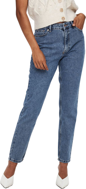 ΤΖΙΝ ONLY AGGER LIFE HIGH MOM ANKLE DNM MEDIUM BLUE ONLY