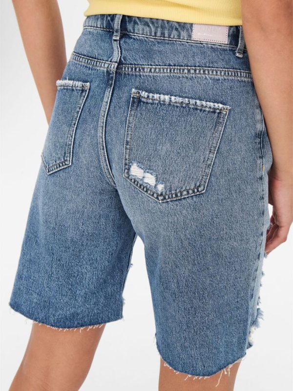 DENIM SHORTS ONLY SONNY HW WIDE DESTR LIGHT BLUE ONLY