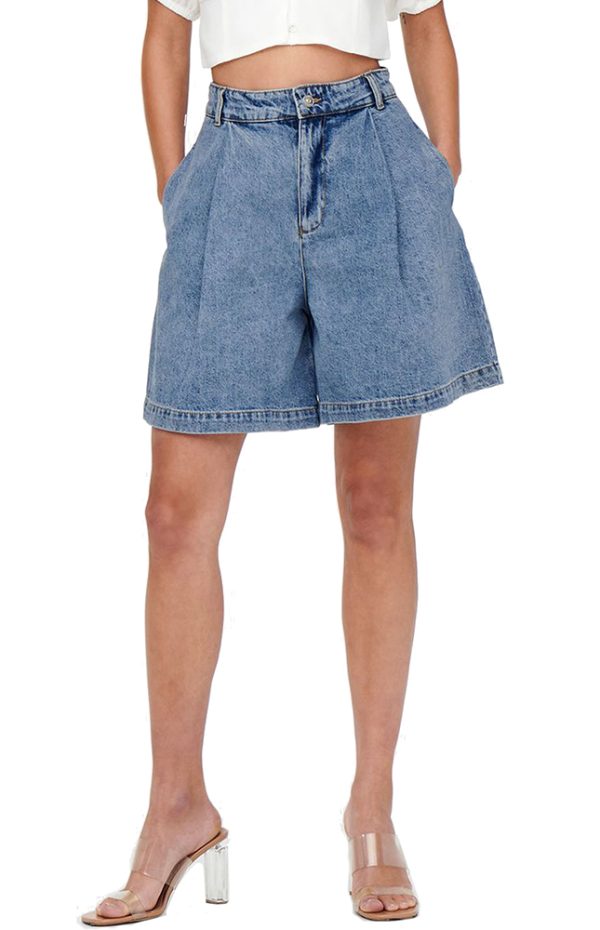 SHORTS ONLY LORELEI HW WIDE LONG DNM MEDIUM BLUE ONLY
