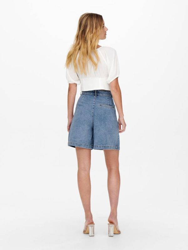 SHORTS ONLY LORELEI HW WIDE LONG DNM MEDIUM BLUE ONLY