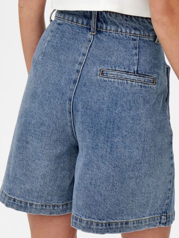 SHORTS ONLY LORELEI HW WIDE LONG DNM MEDIUM BLUE ONLY