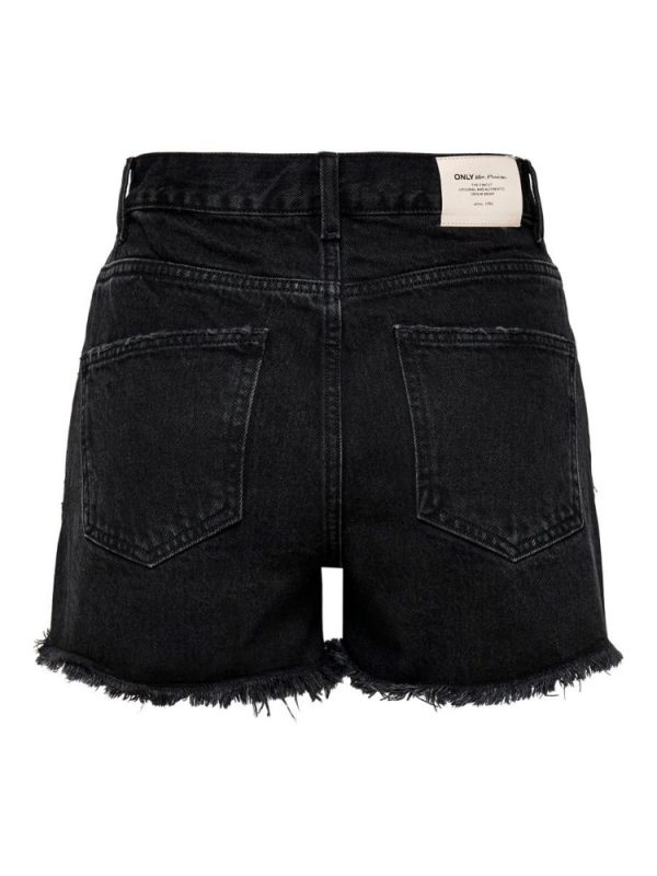 SHORTS ONLY HAPPY HW SLIT BLACK ONLY